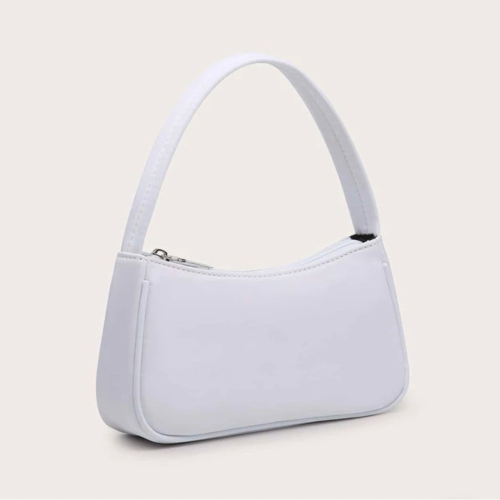 White Baguette Handbag